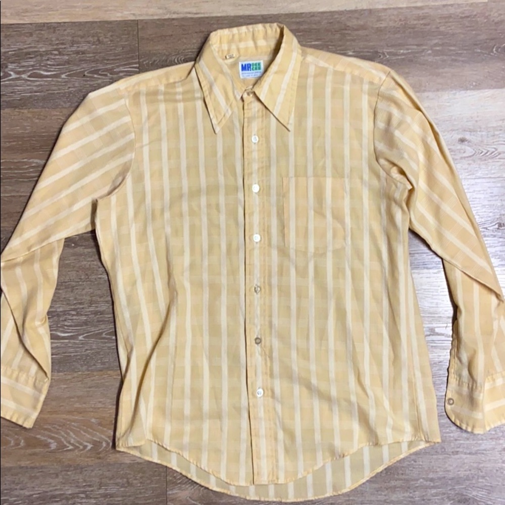 Vintage Retro 70’s Cream Button Up Long Sleeve